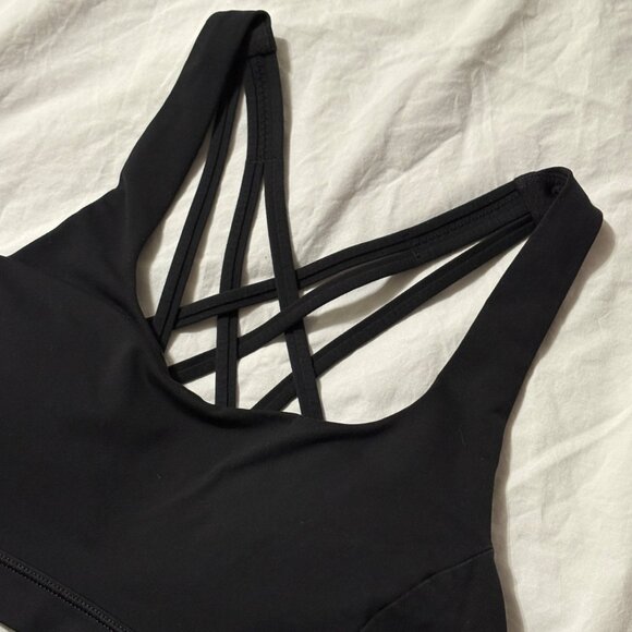 Lululemon Free To Be Serene Black Cross Back Yoga Sports Bra C/D Cup 4 - Picture 4 of 9